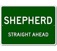 TammieLove Panneau d'avertissement en aluminium avec inscription « Shepherd North Dakota Straight Ahead » - Vert - 20,3 x 30,5 cm
