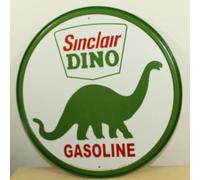 TammieLove Panneau d'avertissement en métal 30,5 x 30,5 cm Sinclair Dino Essence ronde style vintage en métal Gaz Oil Dinosaur, Tinsign 12 x 12a6344