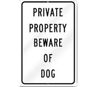 TammieLove Panneau d'avertissement « Private Property Beware of Dog » - 20,3 x 30,5 cm