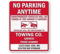 TammieLove Panneau de signalisation « Restricted Parking », « Unauthorized Vehicles Will Be Towed at The Owner'S Expense » - Plaque de rue en aluminium pour décoration murale - 20,3 x 30,5 cm