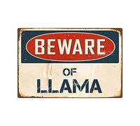 TammieLove Plaque décorative en métal avec Inscription « Beware Llama » Style rétro pour extérieur et intérieur 20,3 x 30,5 cm
