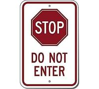 TammieLove Plaque décorative en métal en aluminium avec inscription « Stop Do Enter » - Décoration rétro - 20,3 x 30,5 cm