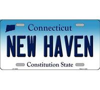 TammieLove Plaque d'immatriculation New Haven Connecticut State Background Novelty Plaque d'immatriculation 15 x 30 cm