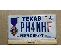 TammieLove Plaque d'immatriculation Texas, cœur Violette, Vanity : Ph 4 Mhf, cœur Violet pour M.H.F. 6 x 12 Pouces