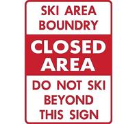 TammieLove Plaque en aluminium avec inscription « Closed Area Boundery Warning Run Slope » - Accessoire de Noël - 20,3 x 30,5 cm