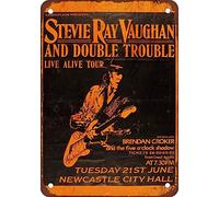 TammieLove Plaque en étain New 1988 Stevie Ray Vaughn in Newcastle Décoration Murale 20,3 x 30,5 cm