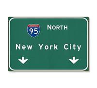 TammieLove Plaque en métal 20,3 x 30,5 cm American Yesteryear I-95 Interstate NYC New York City NY Metal Highway Freeway Sign