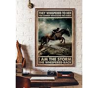 TammieLove Plaque en métal avec inscription « Equestrian Woman I Am The Storm » pour décoration murale de maison, garage, 20,3 x 30,5 cm