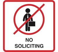 TammieLove Plaque en métal avec inscription « No Soliciting Notice » - Rouge, noir et blanc - 30,5 x 30,5 cm