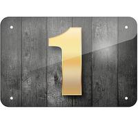 TammieLove Plaque en métal avec numéro 1, panneau en métal jaune Blackwood 20,3 x 30,5 cm