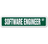TammieLove Plaque en métal en aluminium 40 x 10 cm avec citation en anglais « Software Engineer » - Panneau de rue informatique, écrivain de code informatique, programmeur, Tech Geek - Plaque cadeau