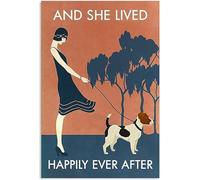 TammieLove Plaque en métal « Happily Ever After with Jack Russel Dog for D?Cor » - Cadeau pour maman - Décoration murale de garage - 20,3 x 30,5 cm