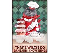 TammieLove Plaque en métal vintage avec inscription « That's What I Do I Bake and I Know Things » - Décoration murale - 20,3 x 30,5 cm
