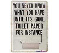 TammieLove Plaque en métal vintage avec inscription « You Never Know What You Have Until It's Gone Toilet Paper for Instance » - 20,3 x 30,5 cm