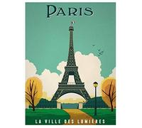 TammieLove Plaque murale en métal Motif Tour Eiffel Paris 20,3 x 30,5 cm