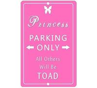 TammieLove Princess Parking Panneau d'avertissement décoratif en étain pour intérieur et extérieur 20,3 x 30,5 cm Rose