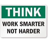 TammieLove Reproduction vintage ES Think: Work Smarter Harder Affiche en métal vintage Garage Ce Club Bar Art mural D Plaque en métal 20,3 x 30,5 cm