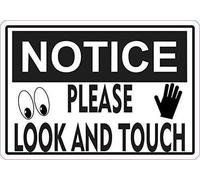 TammieLove Symbols Notez Please Look and Touch Plaque en Aluminium 20,3 x 30,5 cm