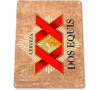 TammieLove TinSignEUa19249 Plaque en étain vintage Motif bière Dos Equis Beer Décoration murale Bar Pub 19,8 x 30 cm (L x l)