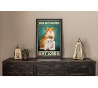 TammieLove Tinsigneua23727 Poster humoristique en métal avec inscription « Hamster Your Butt Towels My Lady Lord » 20,3 x 30,5 cm