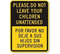 TammieLove Tinsigneua24467 Panneau de signalisation en métal avec inscription « Please Do Leave Your Children Unattended Por Favor No Deje A Sus Hijos Sin Supervision » 20,3 x 30,5 cm