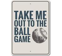 TammieLove TinSignEUa2464 Panneau de phrase de baseball Take Me Out To The Ball Accessoires de Noël Plaque en étain 20,3 x 30,5 cm