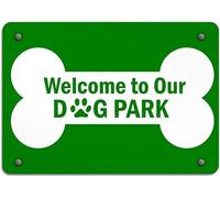 TammieLove TinSignEUa24831 Plaque vintage en étain « Welcome To Our Dog Park » - Décoration murale - Décoration murale - Affiche de bar à boire - Wa - 20,3 x 30,5 cm