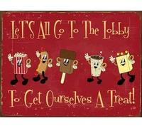 TammieLove TinSignEUa25283 Plaque humoristique en étain Let'S All Go To The Lobby To Get Ourselves A Treat pour bar, pub 20,3 x 30,5 cm