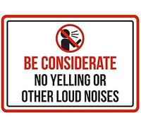 TammieLove TinSignEUa32481 Panneau en métal humoristique avec inscription « Be Considerate No Yelling Or Other Loud Noises » pour piscine, spa, garage, 20,3 x 30,5 cm