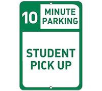TammieLove TinSignEUa33002 Panneau d'avertissement en étain avec inscription « 10 Minute Parking Student Pick Up » 20,3 x 30,5 cm