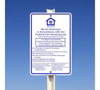 TammieLove Tinsigneua34654 Plaque en métal « We Do Business in Accordance with The Federal Fair Housing Law » 20,3 x 30,5 cm