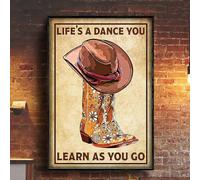 TammieLove TinSignEUa44681 Affiche vintage rétro en métal avec inscription « Life Is Dance You Learn As You Go » 20,3 x 30,5 cm