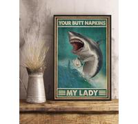 TammieLove TinSignEUa44725 Poster humoristique en métal avec inscription « Your Butt Towels My Lady » pour salle de bain - 20,3 x 30,5 cm