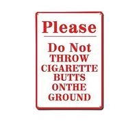 TammieLove Tinsigneua65690 Plaque en métal avec inscription « Please Do Not Throw Cigarette Butts On The Ground » - Style rétro vintage - Personnalisable - Pour maison, café, bière, boisson, bar