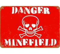 TammieLove TinSignEUa66375 Plaque en métal Danger Minefield en aluminium 20,3 x 30,5 cm