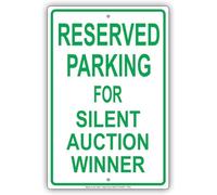 TammieLove TinSignEUa67270 Plaque en métal en aluminium 20,3 x 30,5 cm avec inscription « Reserved Parking Only For Silent Auction Winners »