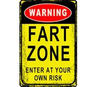 TammieLove Tinsigntammielovea2450 Plaque en métal avec inscription « Fart Zone Warning Enter at Your Own Risk in » - Style rétro vintage - Décoration murale - 20,3 x 30,5 cm