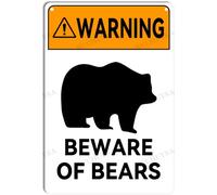 TammieLove TinSignTammieLoveA2628 Panneau en métal avec inscription « Warning Beware of Bears » - 20,3 x 30,5 cm
