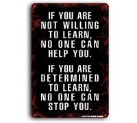 TammieLove TinSignTammieLoveA3565 Décoration murale en métal avec inscription « If You Are Not Willing To Learn » - 20,3 x 30,5 cm