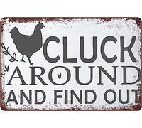 TammieLove TinSignTammieLoveA4985 Plaque en étain humoristique avec inscription « Cluck Around And Find Out Chicken » - 20,3 x 30,5 cm