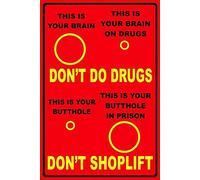 TammieLove TinSignTammieLoveA7620 Plaque en métal vintage avec inscription « Don'T Do Drugs, Don'T Shoplift Home Bar Club Hotel & Outdoor Street Garage » 20,3 x 30,5 cm