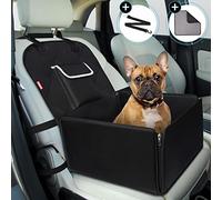 TAMOWA Siege Auto Chien, Siège Auto pour Chien avec Côtés Robustes et Ceinture de Sécurité pour Chien, Siège Voiture Chien pour Chiens de Petite et Moyenne Taille, Siège Auto Imperméable, Noir