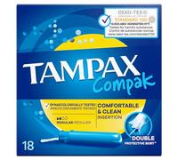Tampax Tampons Compak réguliers avec applicateur en carton – Lot de 18