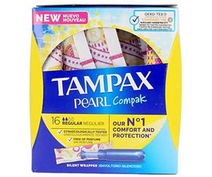 Tampax Compak Pearl Regular 36U, comprimés formulés pour le soutien quotidien, pour soutenir le bien-être à long terme, lot de 36 pièces indiqué pour être utilisé avec continuité dure