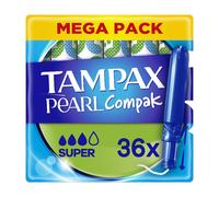 Tampax Compak Pearl - tampons super absorbants - 36 unités
