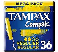 Tampax Compak Régulier 36 Tampons avec Applicateur en Plastique