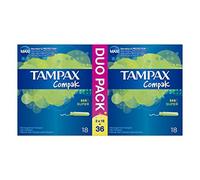 Tampax Tampons Compak Super avec applicateur en plastique – 36 unités