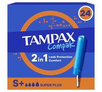Tampax Compak Super Plus Tampons Avec Applicateur x24 Protection Contre Les Fuites Et Confort