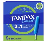 Tampax Compak Super Tampons Avec Applicateur x26 Protection Contre Les Fuites Et Confort