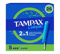 Tampax Compak Super Tampons Avec Applicateur x26, Protection contre les Fuites Et Confort